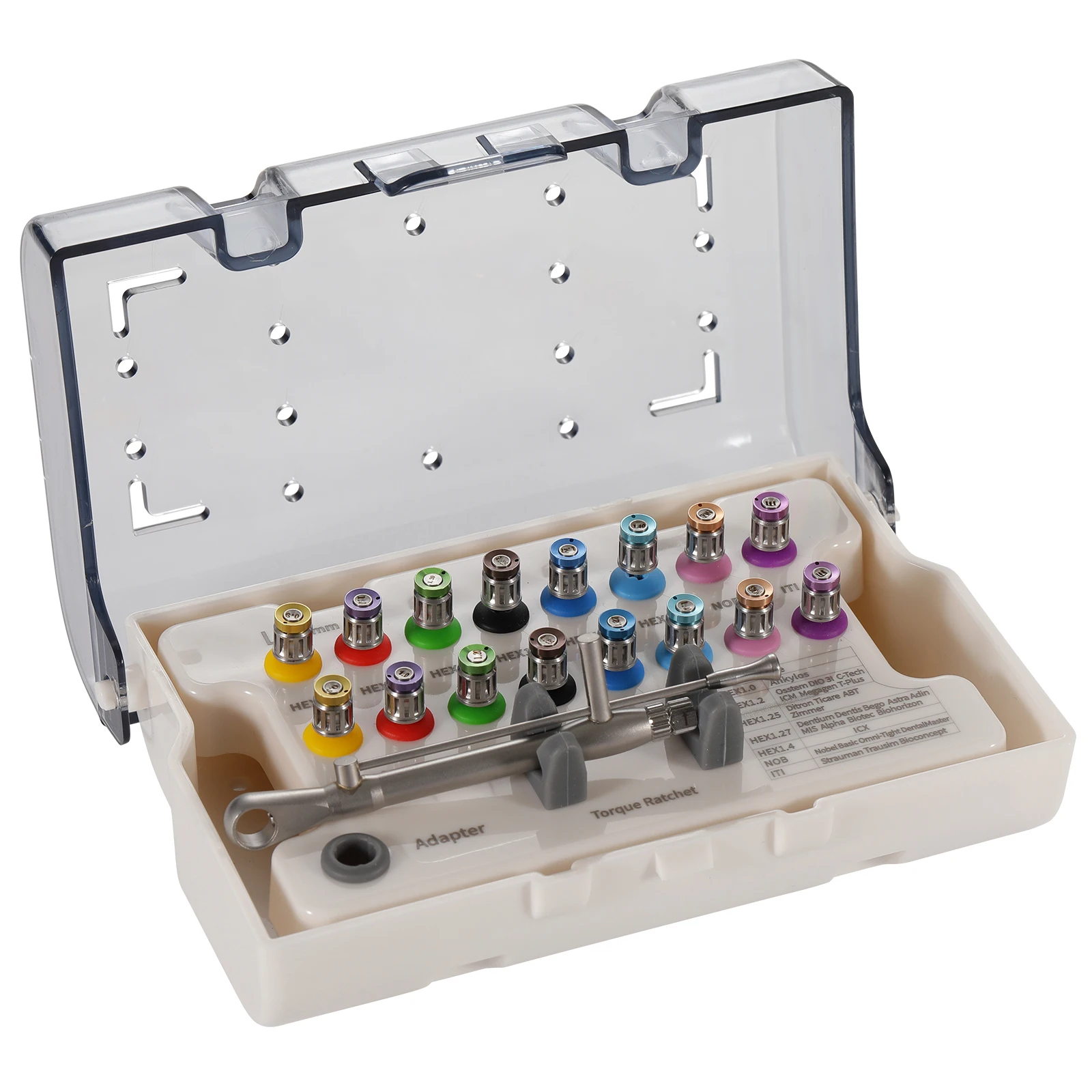 Kit de implante Dental Universal, controlador de muelle, destornillador hexagonal manual, conductores largos + cortos, Kit de llave de torsión protésica