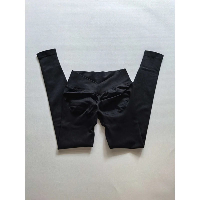 Scrunch Booty V-cintura levantamiento de cadera Fitness gimnasio correr entrenamiento medias deportivas mallas deportivas mujer pantalones de Yoga sin costuras