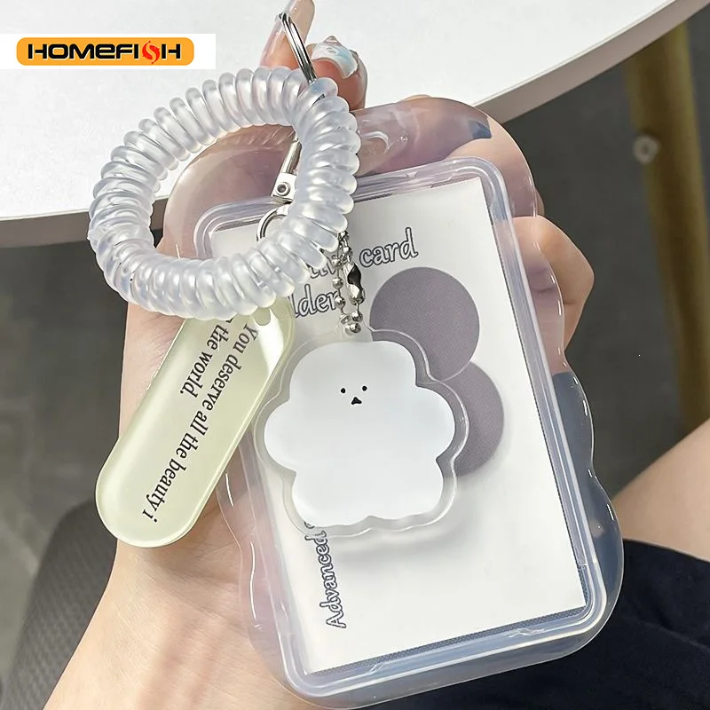 HOMEFISH - Portafotos Creativo Kpop, Llavero Transparente, Funda Protectora para Fotos, Tarjetas de Autobús y Estudiante