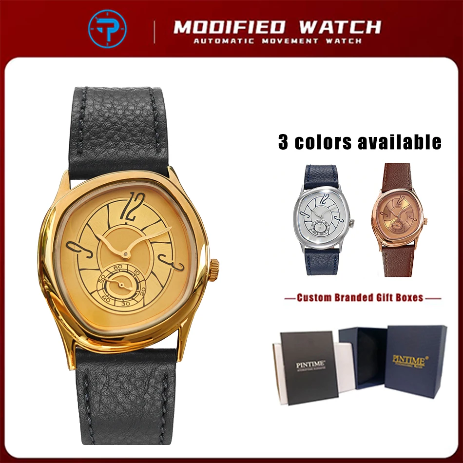 Innovadora Serie de Relojes de Cuarzo con Formas Especiales, Movimiento Importado, Esfera de 32 mm, Correa de Cuero Genuino y Caja de Acero