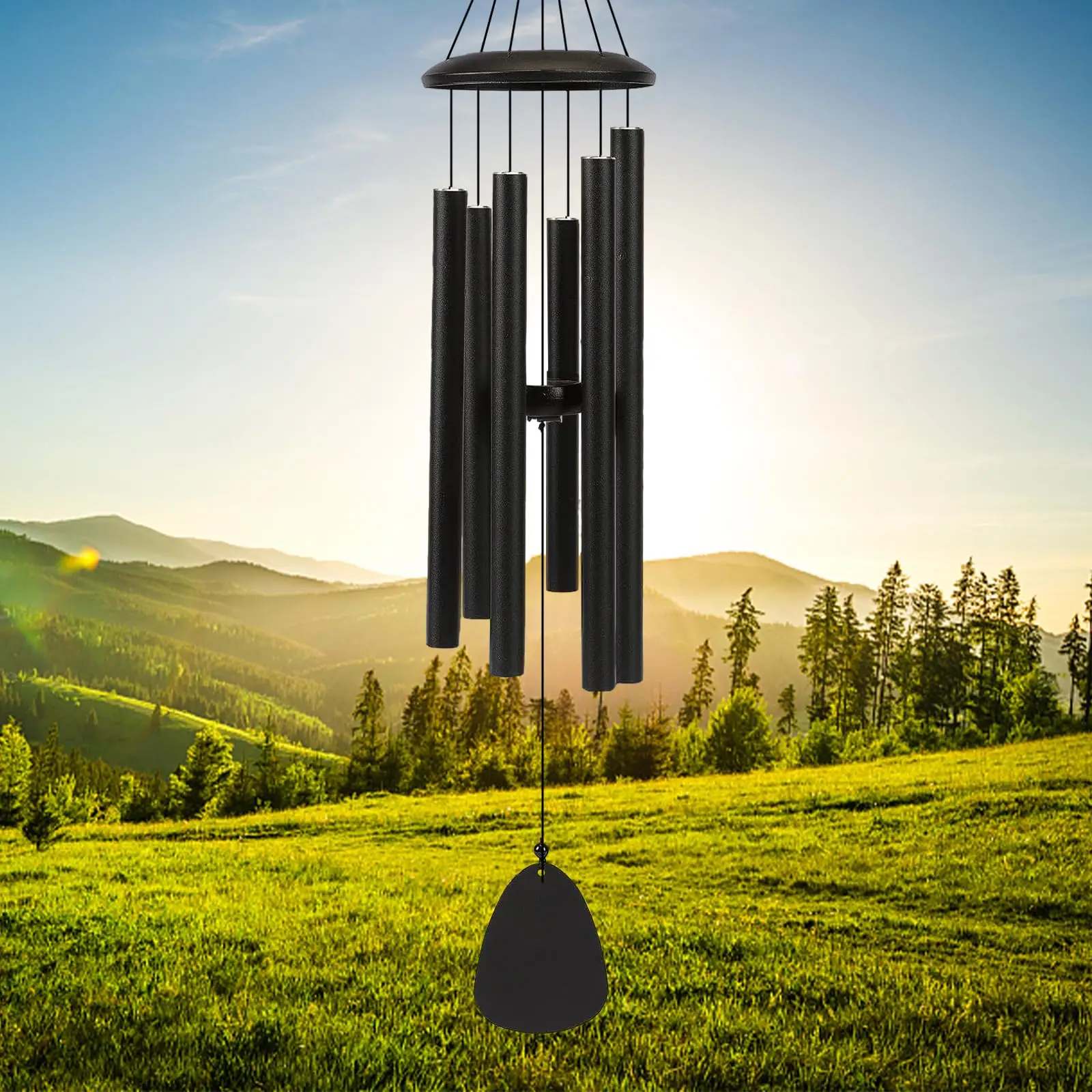 Campanas de viento para exteriores de 26 pulgadas, crea una atmósfera para decoración al aire libre de granjas, terraza, jardines, porche delantero y balcones