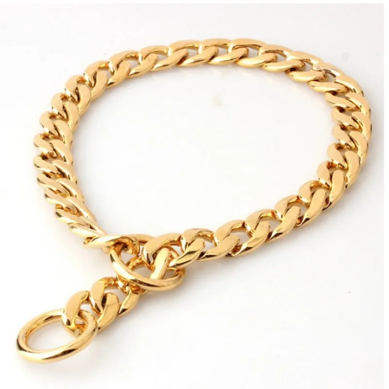 Collar de perro de lujo, Collar dorado para mascotas, gargantilla de cadena para perro, Bulldog Pitbull, Teddy, Bulldog Francés, Collar de Metal, productos de joyería para mascotas