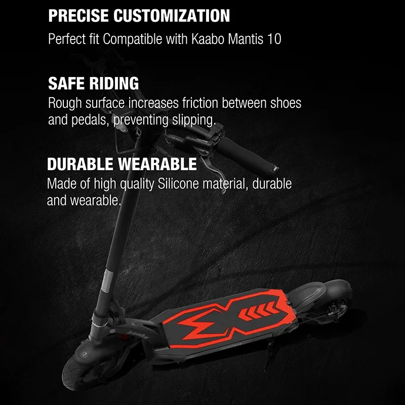 Tapete rojo de silicona Original Kaabo para Mantis Kickscooter, almohadilla negra para pie, pegatina para accesorios para patinete eléctrico Kaabo Mantis