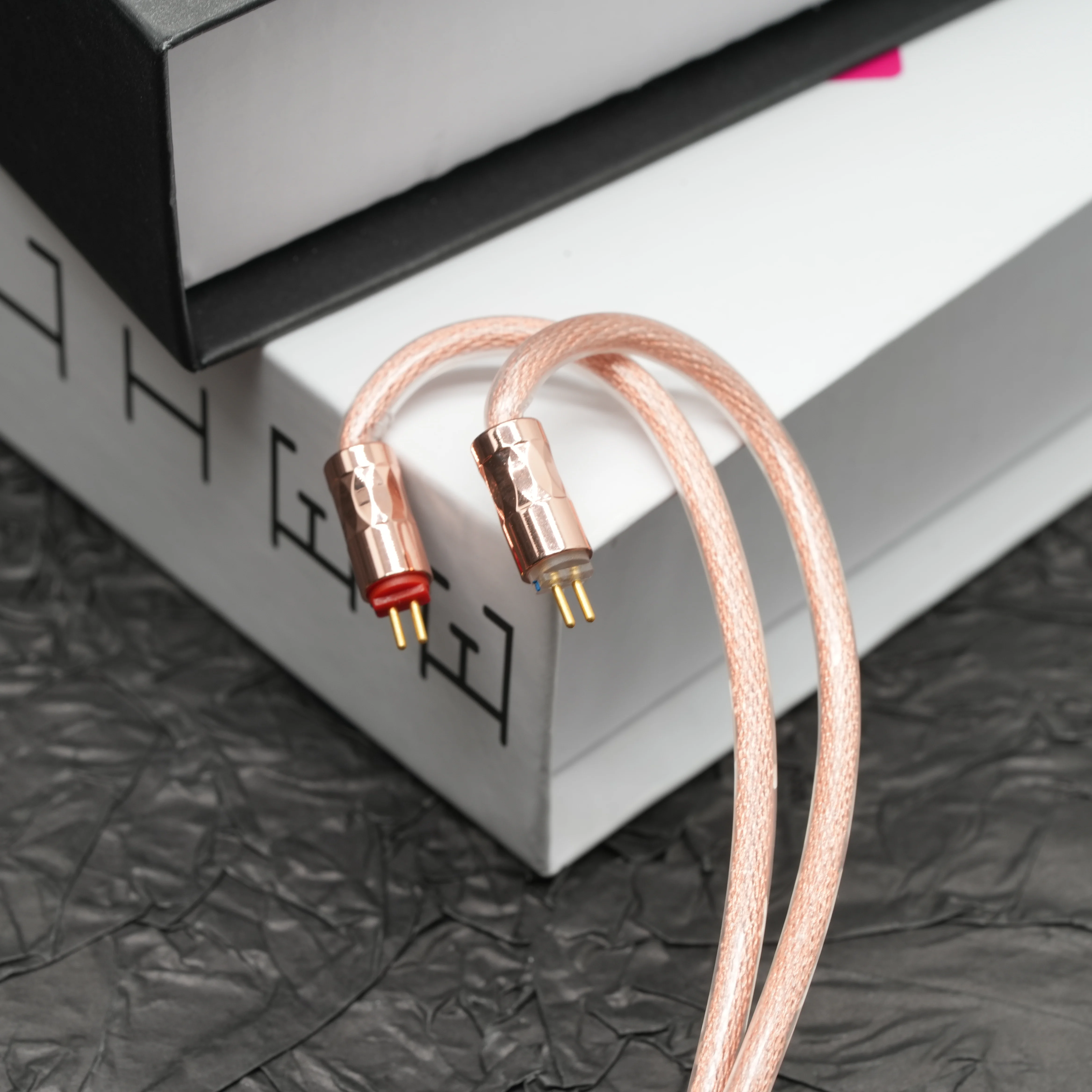 XINHS 2 núcleos marrón cobre plata mezclado Coaxial HIFI auriculares Cable de actualización 0,78mm MMCX para TINHIFI T3 Plus IEM