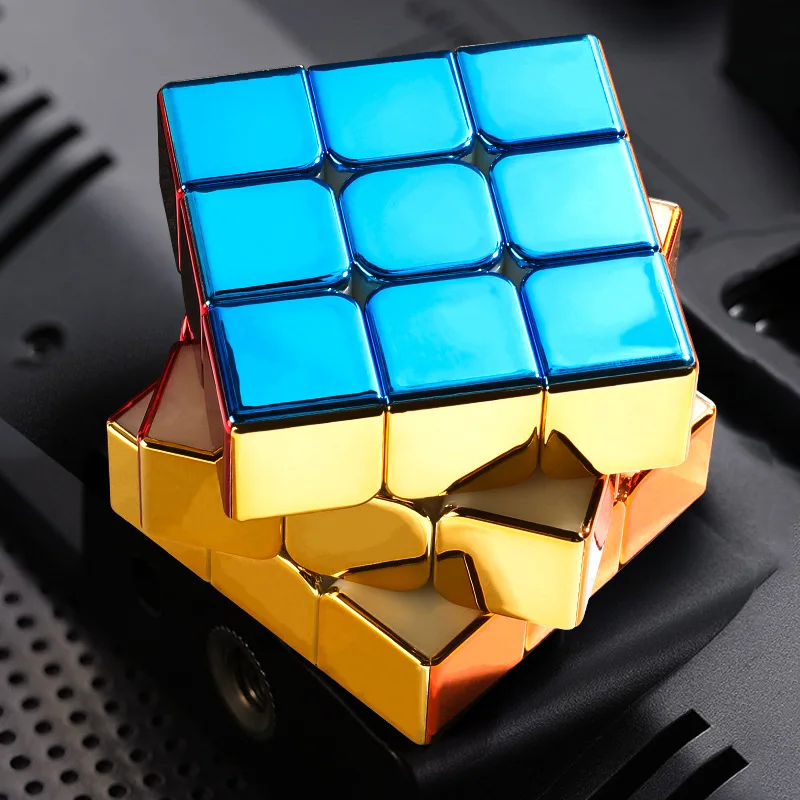 SengSo-Cubo mágico magnético de Metal, juguete de Cubo dorado, rompecabezas de velocidad, M3, 3x3x3