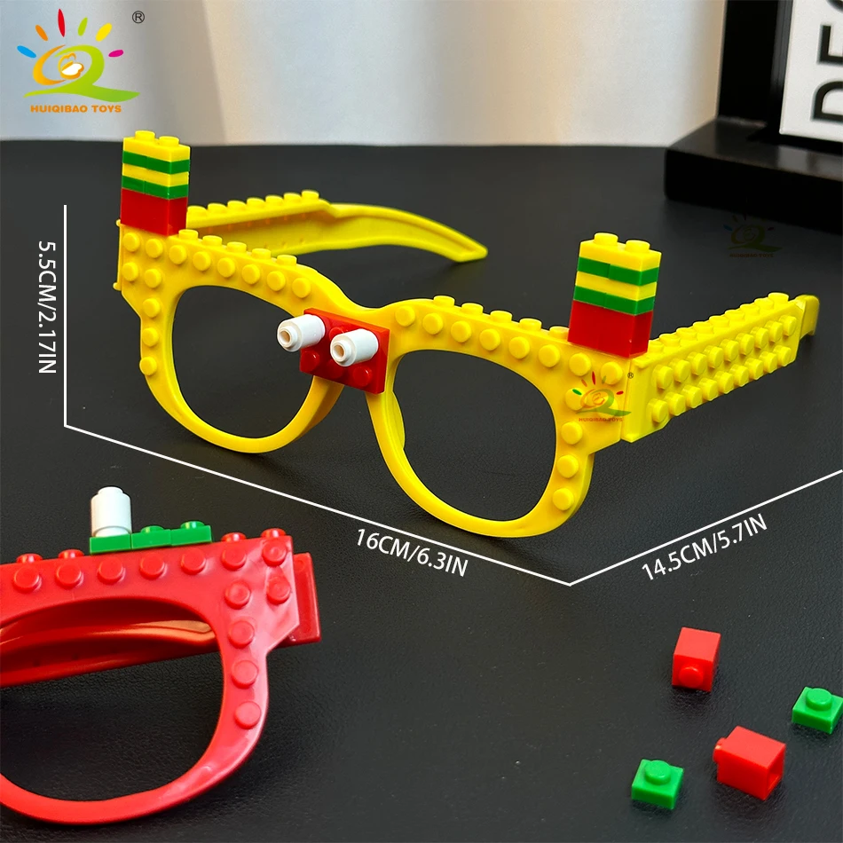 Bloques de construcción para reuniones de fiestas, marco de placa base para gafas, juguetes DIY para amigos, decoración, accesorios para gafas, ladrillos, regalo de Navidad