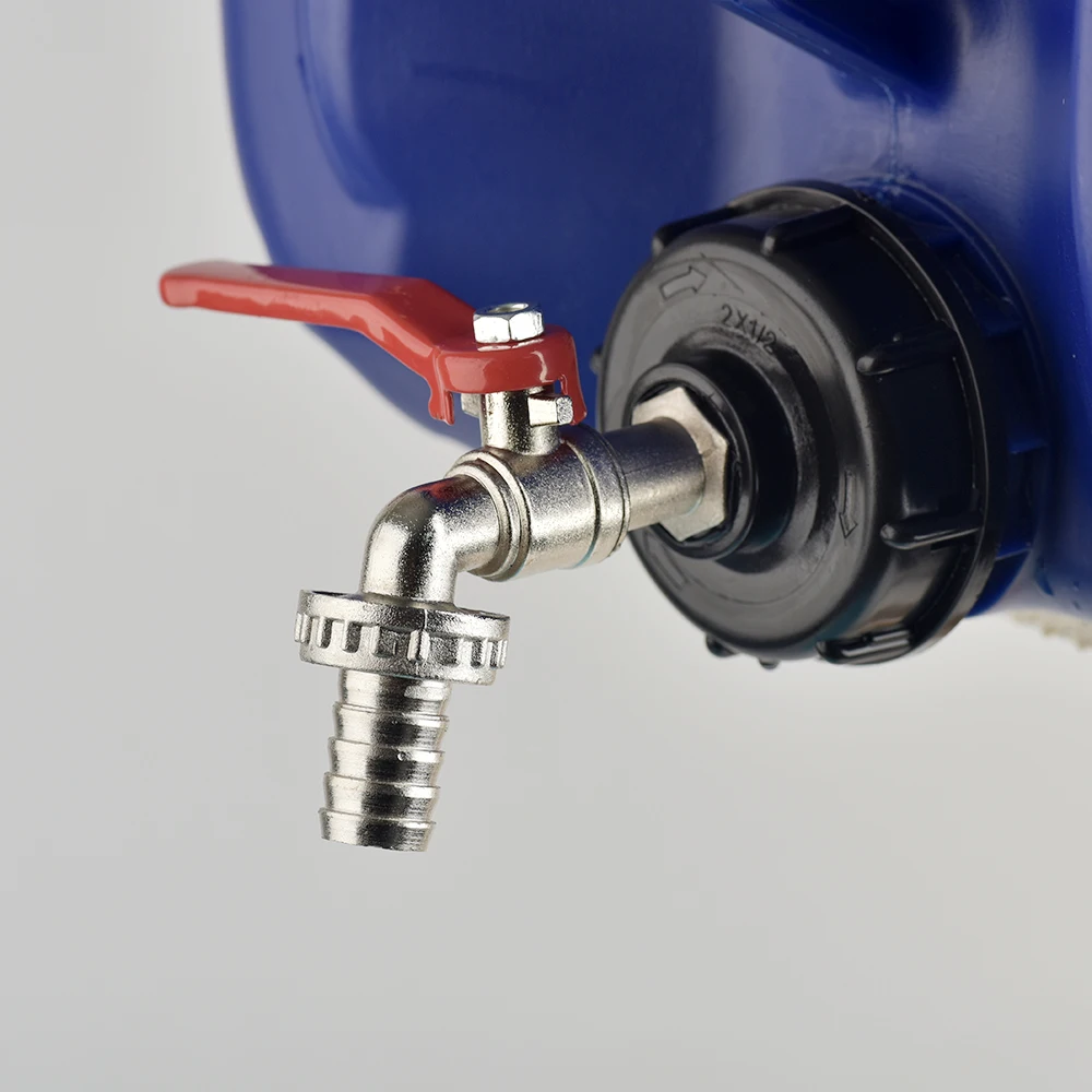 Adaptador de grifo de tanque IBC de rosca S60X6, boquilla, manguera de jardín de 1/2 vías, grifo de conexión rápida, accesorio de válvula de tanque de latón/aleación