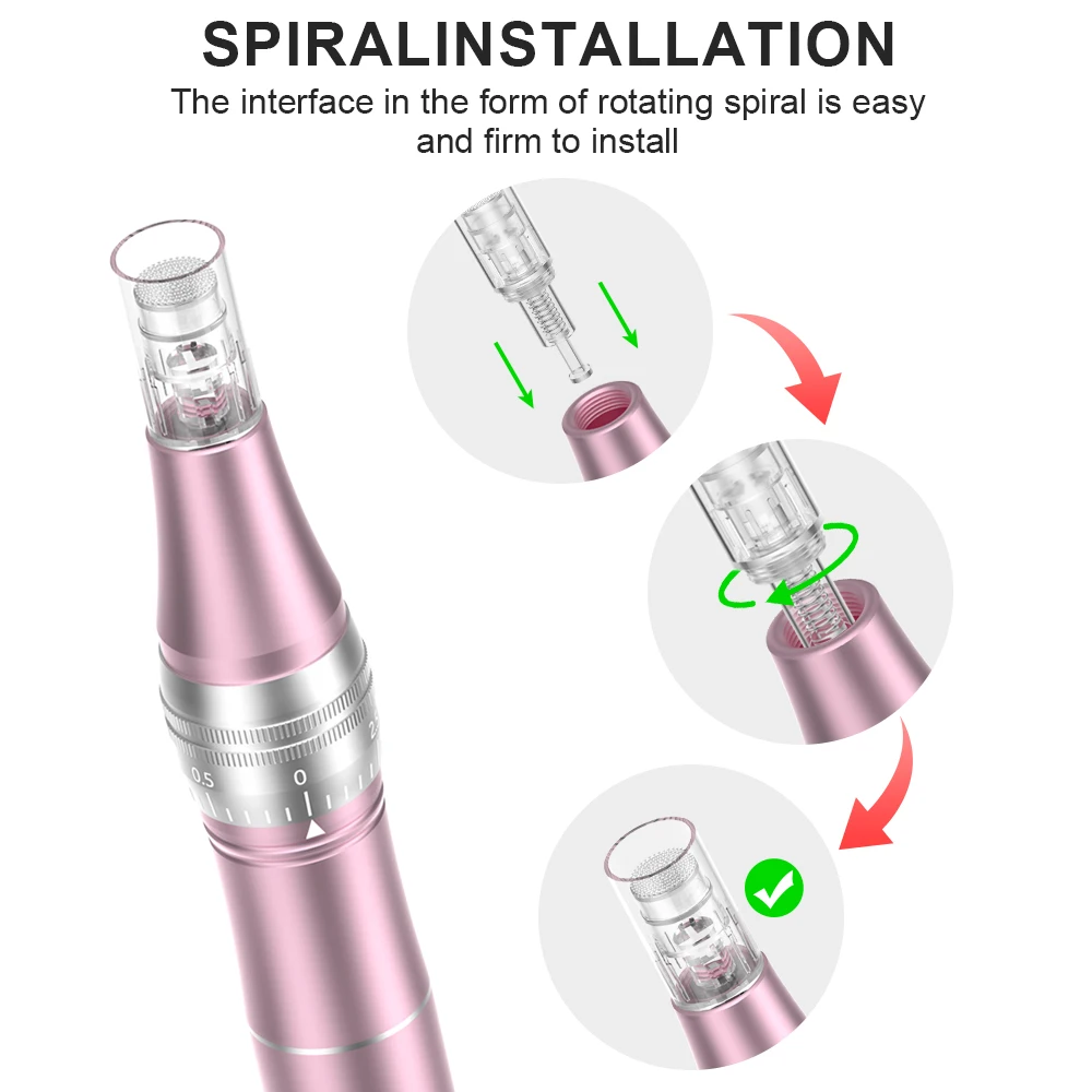 Herramienta inalámbrica para el cuidado de la piel con microagujas Derma Pen L1 con dos cartuchos de 36 pines