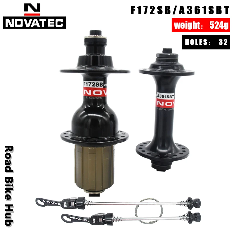 Novatec A361BT/F172SB buje de bicicleta de carretera delantero/trasero 32 agujeros 4 rodamientos de liberación rápida para 8-9-10-11-12S bicicleta plegable V buje de freno