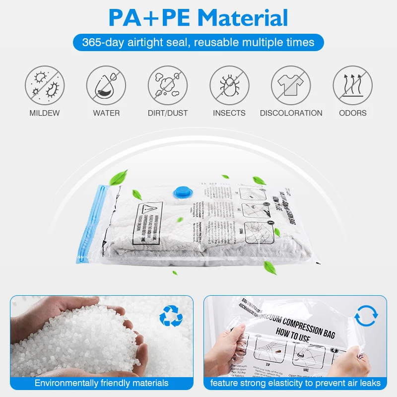 Bomba eléctrica inalámbrica para bolsas de almacenamiento al vacío, bomba de aire recargable de viaje para bolsa de ahorro de espacio, varias bolsas selladas para equipaje de ropa