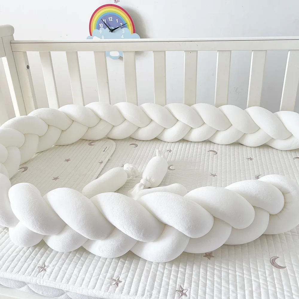 Protector de Cuna para Bebé, Protector de Cuna para Decoración de Habitación, Trenza de Cama, Cojín de Nudos para Cuna de Bebé