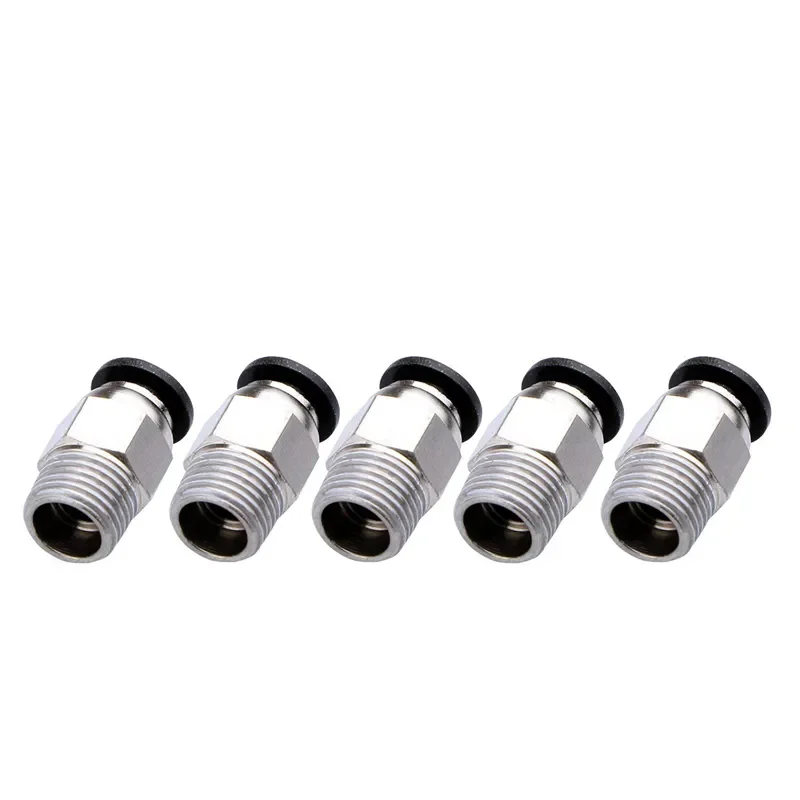 10 piezas/lote Conectores Neumáticos PC4-M10 para Impresoras 3D, Acoplador Rápido Bowden para Tubos de 1.75/3mm, Accesorios PC4M6 para Tubo PTFE
