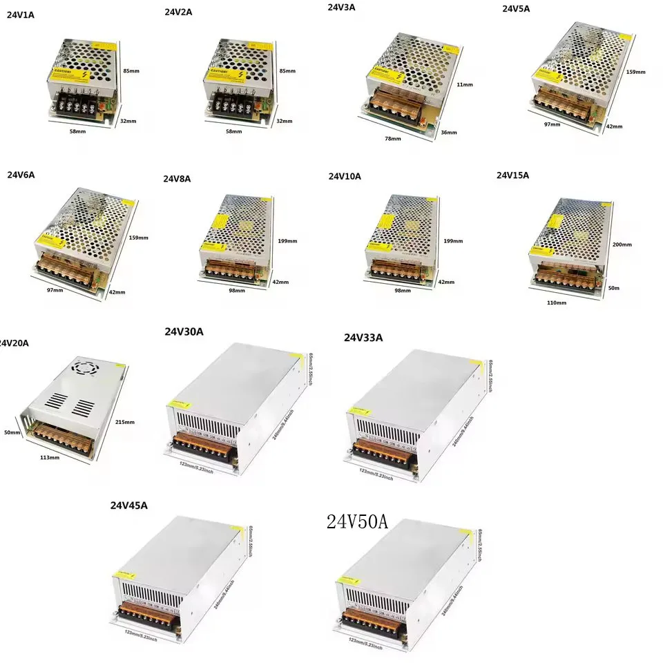 Transformador de iluminación VUSUM AC110V-220V a DC 5V 12V 24V 48V adaptador de fuente de alimentación 2A 5A 10A 15A 20A 30A controlador de interruptor de tira LED
