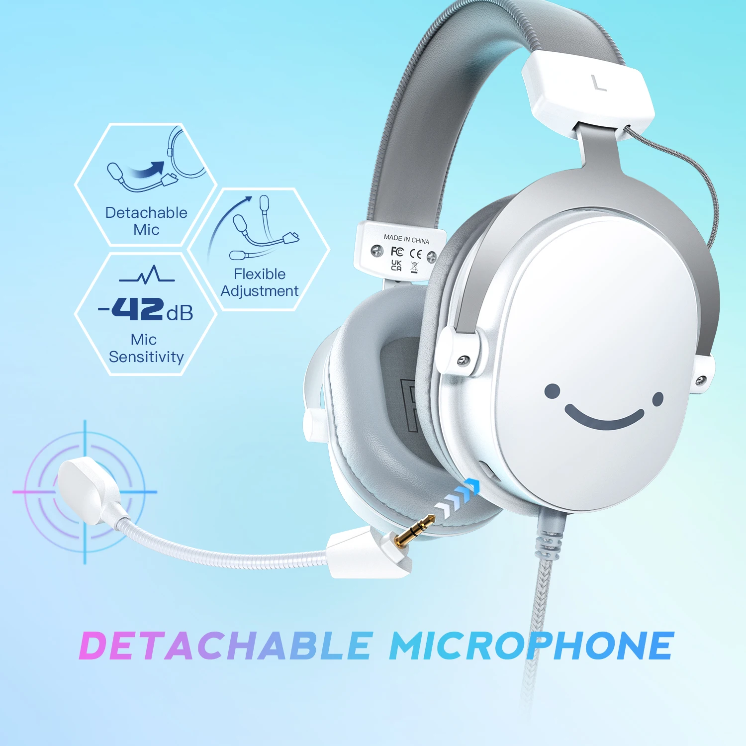 FIFINE-auriculares para juegos USB con sonido envolvente 7,1/conector de 3,5mm/micrófono, auriculares con cable sobre la oreja para PC PS4/5 Xbox Ampligame H9W