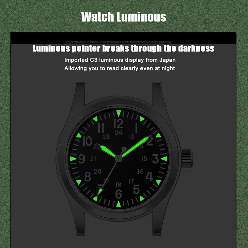 Reloj de Cuarzo MILITREK 2025 Nuevo Militar de 37mm VH31 para Hombre, Zafiro AR, Acero Inoxidable, Resistente al Agua 10Bar, Luminoso C3, Reloj Hombre