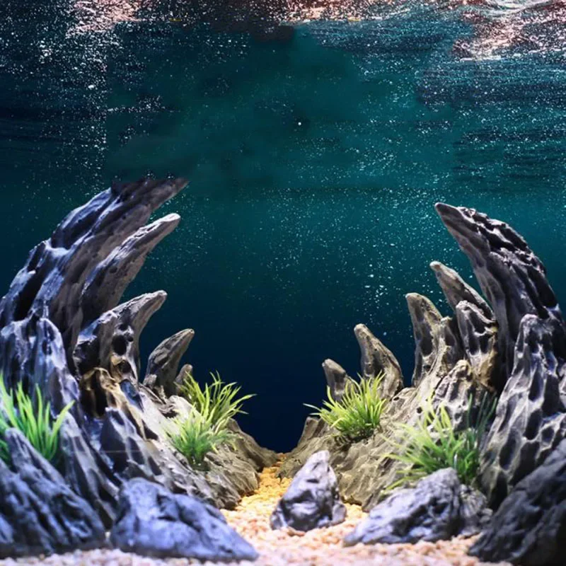 Decoración de acuario de resina, adorno de cañón simulado para acuario, rocas de acuario, decoración de peces, 2 uds.