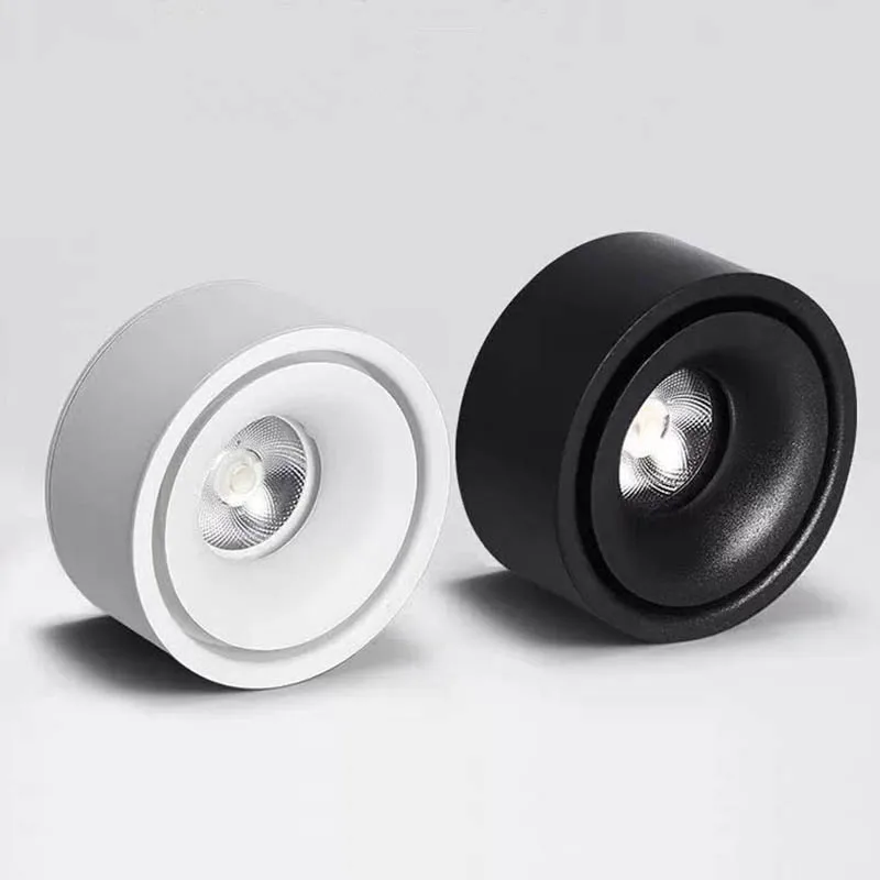 Luz LED regulable de montaje en superficie, foco COB, luz de techo, 7W, 10W, 12W, 15W, luz de montaje en superficie redonda, 110V, 220V