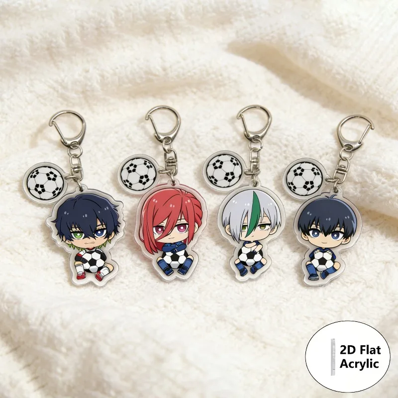 Lote de 8 llaveros de anime BLUE LOCK, accesorios bonitos para bolsos, colgante de llavero, regalo de dibujos animados de acrílico para amigos, venta al por mayor