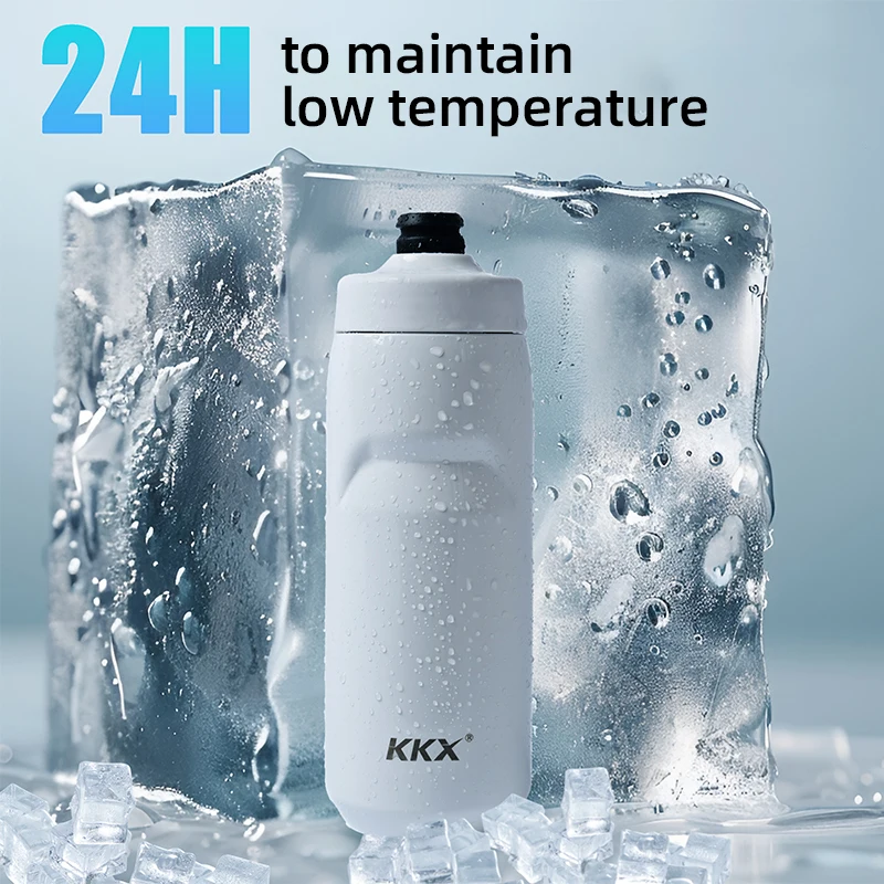 KKX-hervidor de agua deportivo de acero inoxidable 550, botella de agua aislada para ciclismo, mantiene el frío y el calor, de larga duración, 304 ML