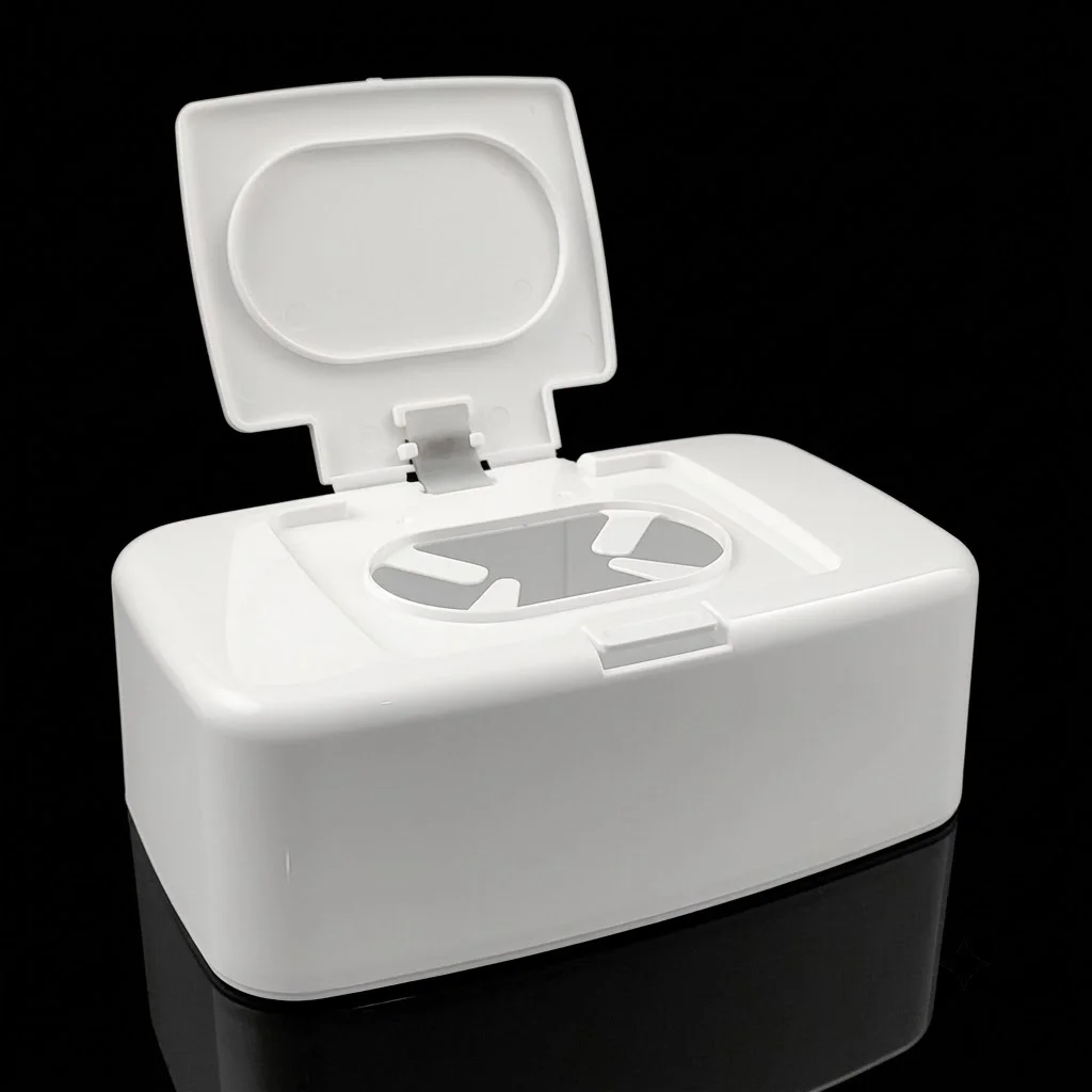 1 unidad de caja de toallitas húmedas tipo botón, caja de pañuelos para coche, caja de almacenamiento portátil para guantes desechables y toallitas húmedas, etc.