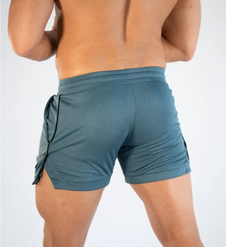 Pantalones Cortos Deportivos de Malla Fina para Verano, Transpirables, para Hombre, de Moda, para Entrenamiento Muscular, Pantalones de Tres Puntos, para Correr, Casuales