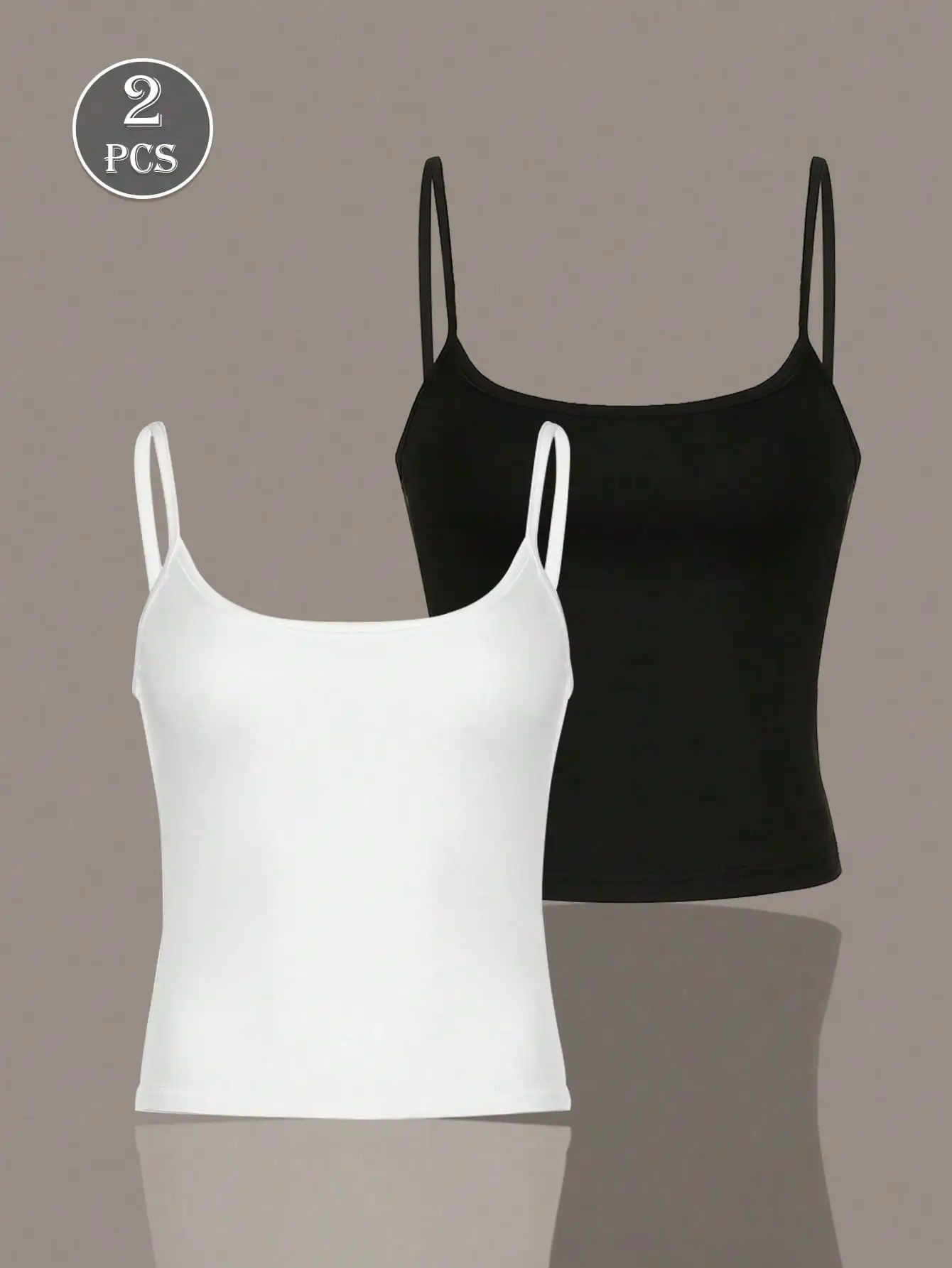 Camisola sin mangas para mujer, camiseta corta blanca con escote bajo, sexy, para primavera y verano, ropa interior versátil y básica, 2 uds.