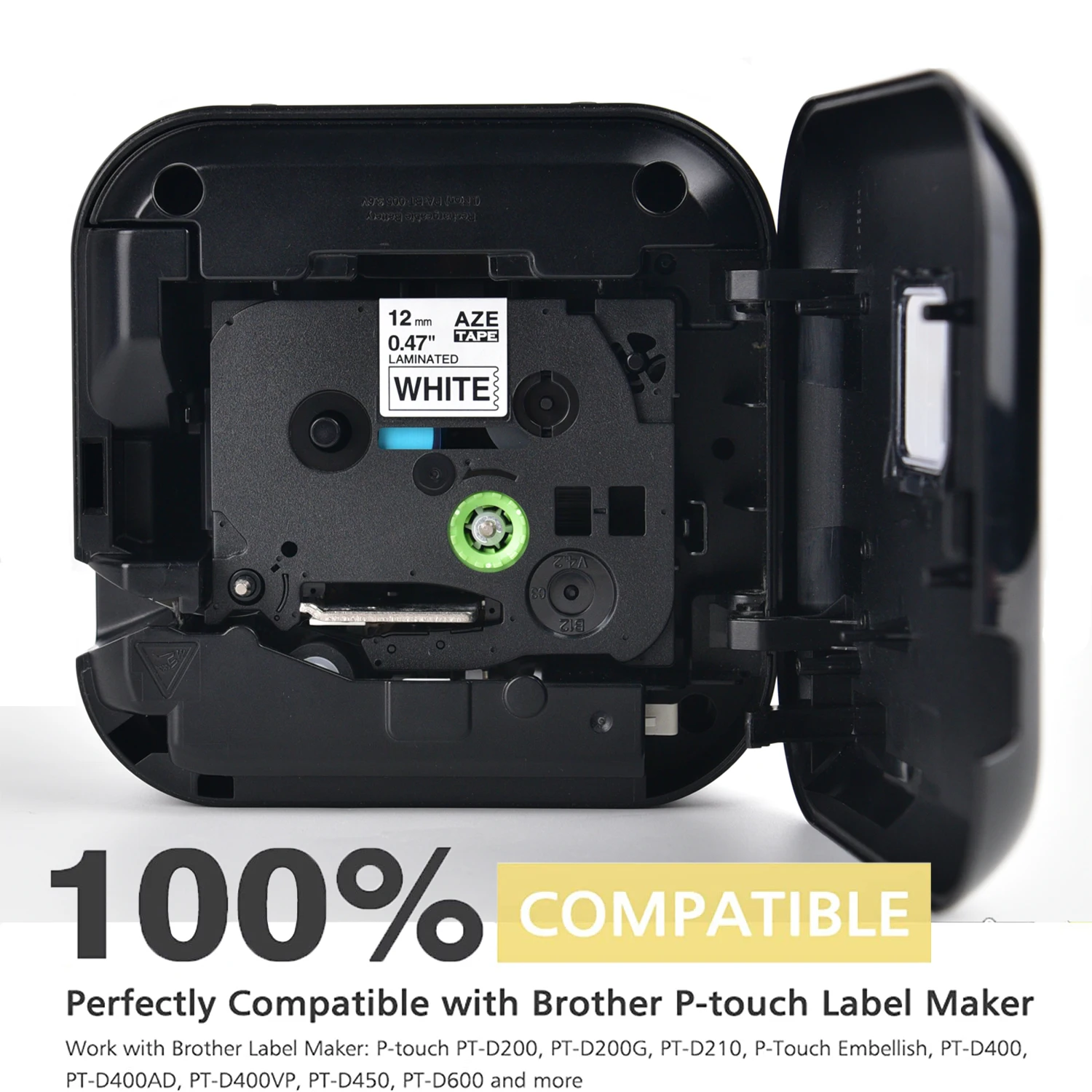TZ-231 TZ-251 tz631 TZ-131 Cinta de etiquetas 12 mm Compatible con cinta laminada Brother tze para fabricante de etiquetas P-touch H110 H200