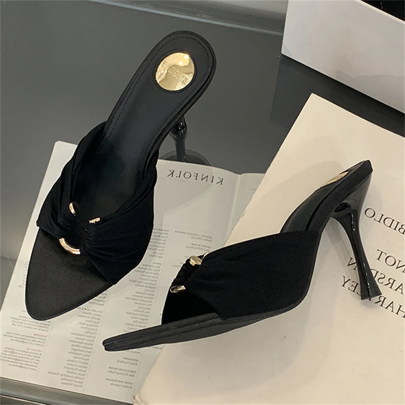 Eilyken, zapatillas De verano para Mujer, Zapatos De tacón alto finos con punta abierta a la moda, Zapatos De fiesta De Stripper De estilo callejero, Zapatos De Mujer