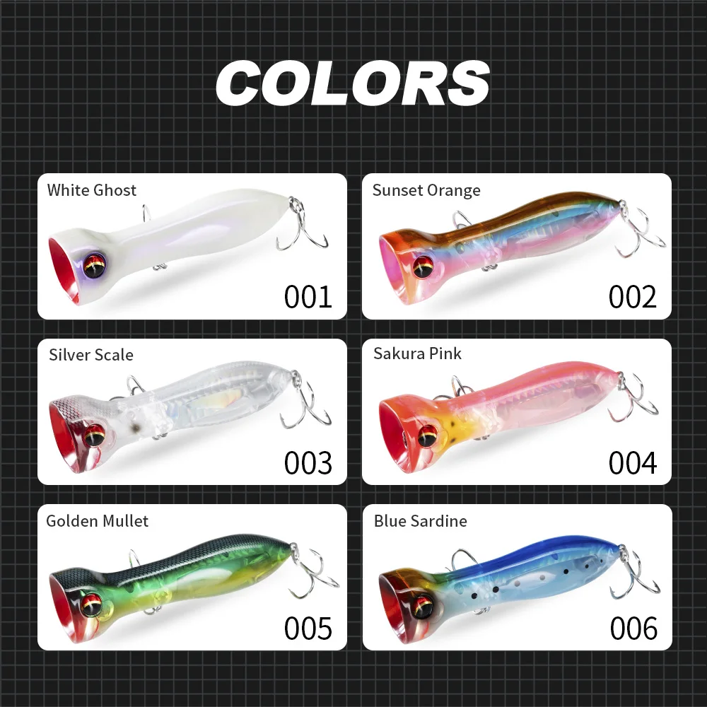 Hunthouse PRISM ROAR Popper Flotante de Superficie WTD Señuelo de Pesca de Carpa 95mm 20g Wobbler Cebo Duro Artificial para Lubina