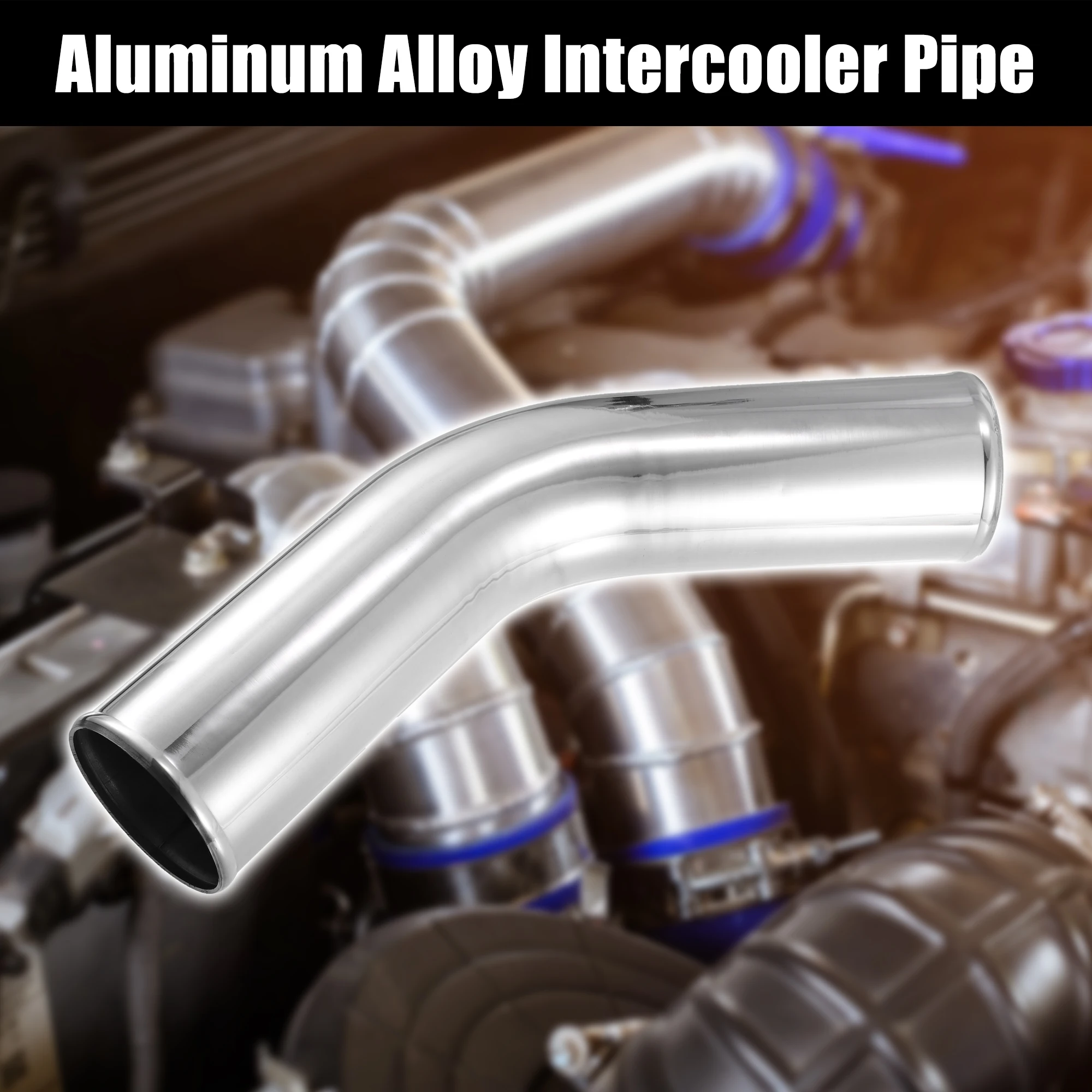 X Autohaux OD 34-102mm longitud 20 "300mm 500mm tubo de aleación de aluminio Intercooler tubo recto tubo de entrada de aire de 45 grados para coche