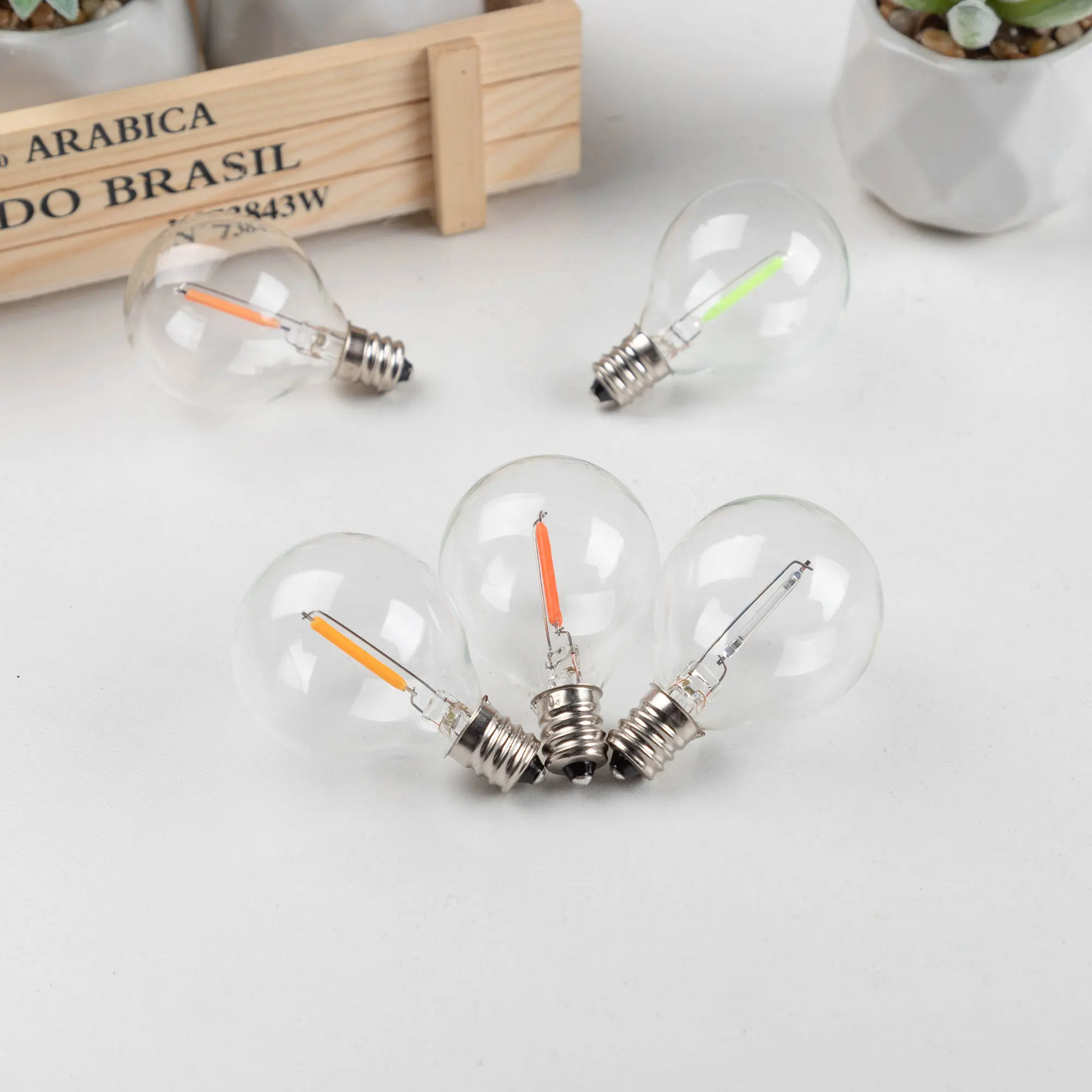 Bombilla G40, cadena de luces Led de colores, bombilla de repuesto E12, Base de 1W, globo, lámpara de bola multicolor, decoración de fiesta de cumpleaños RGB