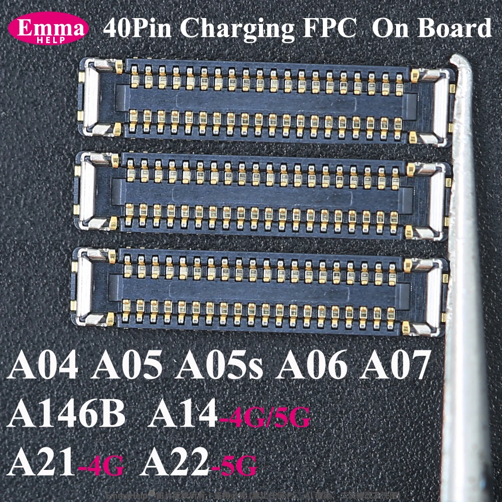 Conector FPC de Carga de 40 Pines en la Placa Base para Samsung A14 A07 A06 A05 A05S A04 A146B A22 5G A21 4G