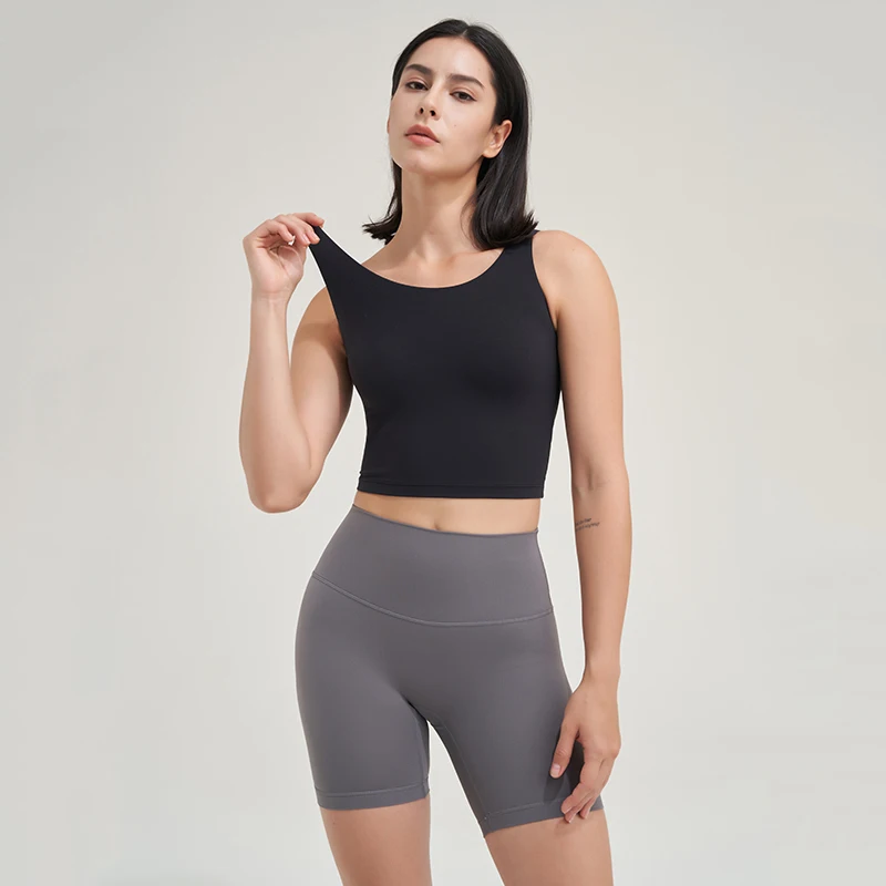 SOISOU-pantalones cortos de nailon para mujer, pantalones cortos de Yoga para gimnasio, mallas de cintura alta, elásticos, ajustados, transpirables, sin líneas ambómodas, pantalones cortos de ciclismo para mujer