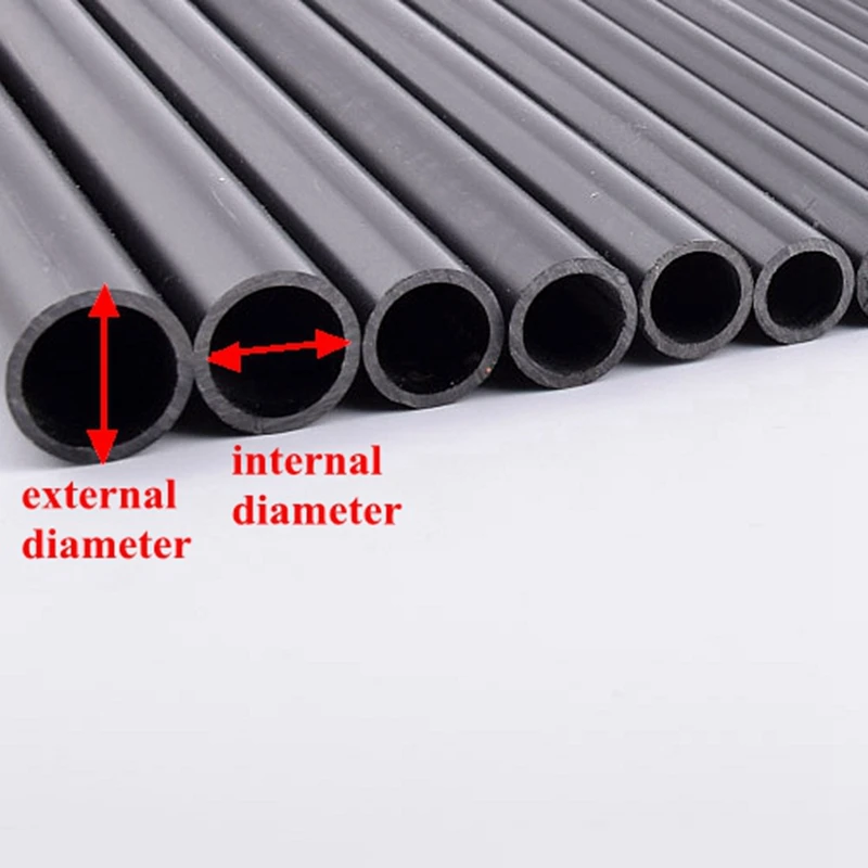 2 uds I.D 2mm-16mm tubo de agua de PVC negro longitud 50cm tubo duro hueco accesorios de riego de jardín accesorios de tubo de acuario DIY