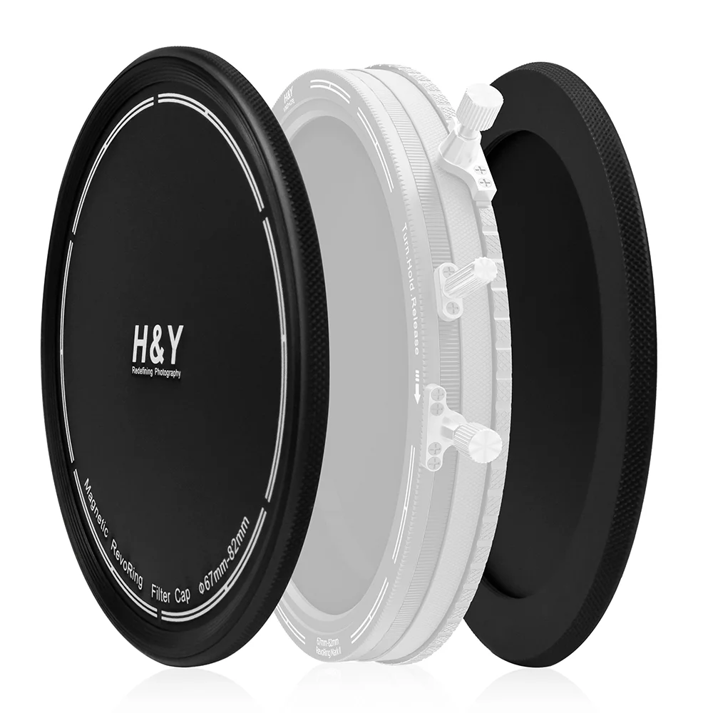 Tapa de filtro de lente de cámara serie H & Y RevoRing, tapa frontal y trasera de aluminio de 67mm, 72mm, 77mm, 82mm, 95mm, solo para filtros RevoRing