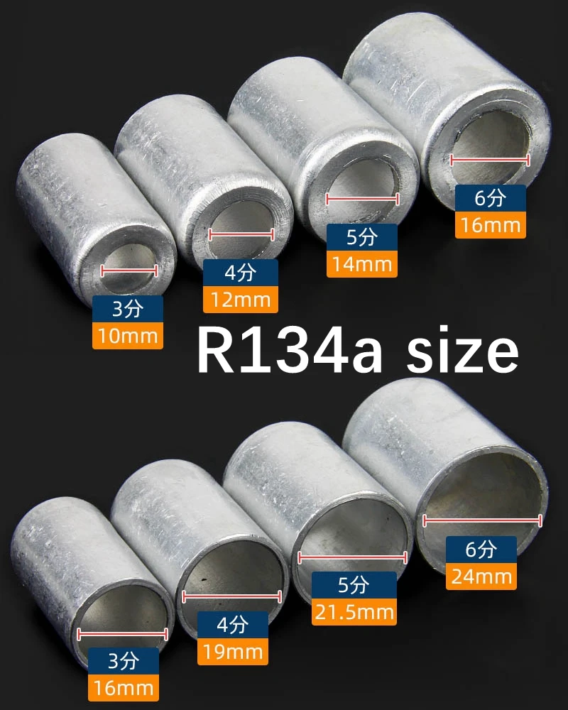 Envío gratis, cubierta de junta de aire acondicionado, cubierta de montaje R12 3/8 1/2 5/8 cubierta de aluminio. Cubierta de conector de manguera de aire acondicionado