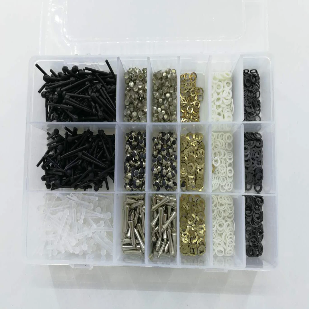 1500 piezas/lote de accesorios para tijeras de peluquería, kits de reparación que incluyen protectores/soportes para dedos/aranjes