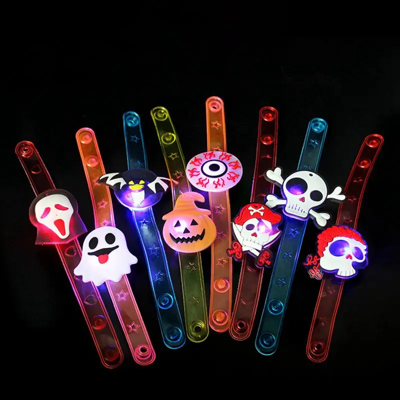 5/10/20PCS Anillos de Pulsera Luminosos de Calabaza y Fantasma para Halloween, Decoración Nocturna, Recuerdos para Fiestas de Halloween, Regalos para Festivales y Carnavales, Rellenos para Bolsas de Regalo