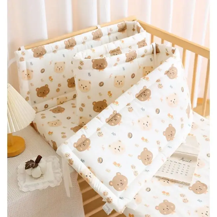Parachoques para cuna, riel para cama de bebé puro y suave, tiras anticolisión para cama de bebé, cubierta protectora para cama de bebé, parachoques para cama de bebé