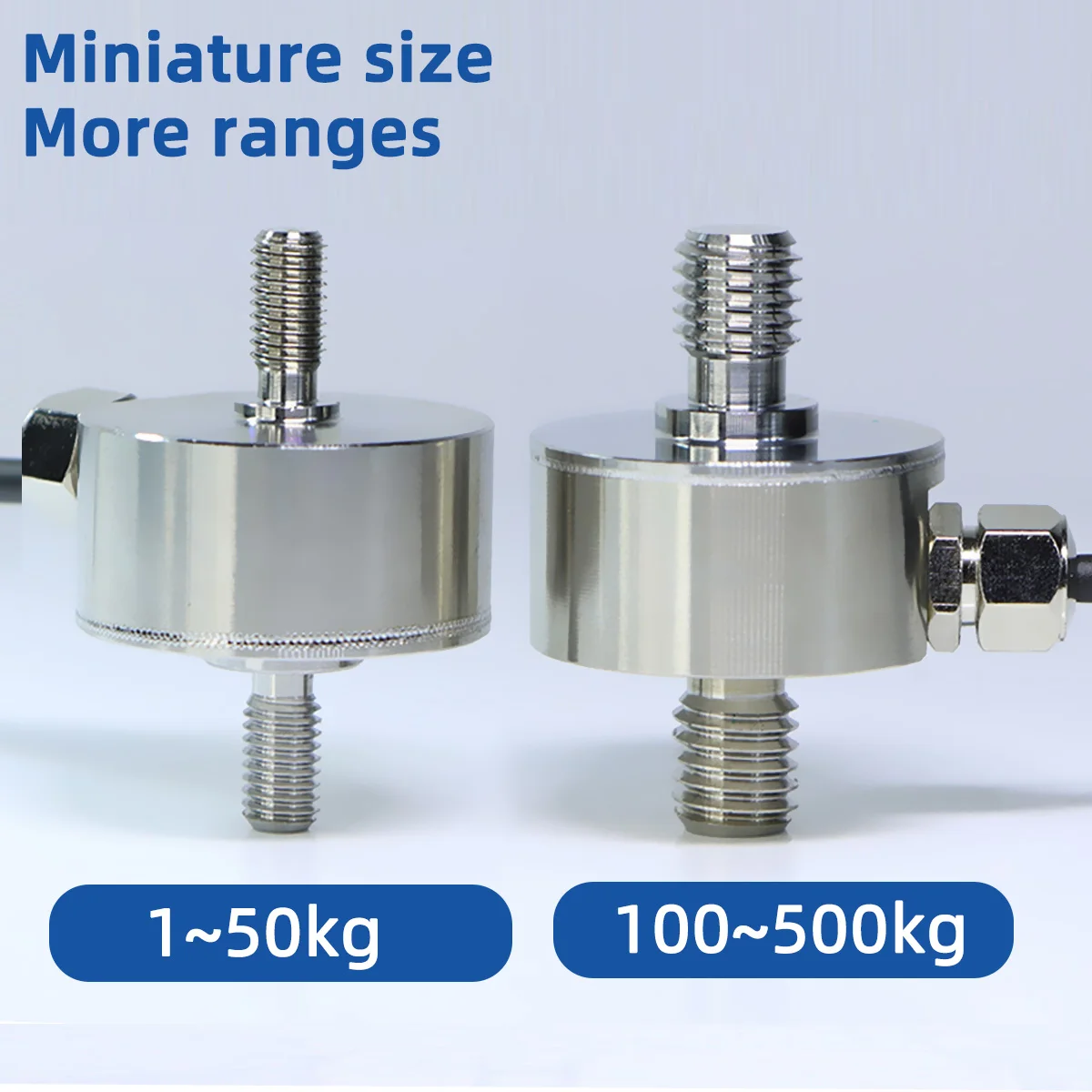 Mini celda de carga, Sensor de fuerza de doble perno para tensión de compresión, prueba Industrial, báscula de tolva, cápsula de Robot, 10kg, 50kg, 100kg