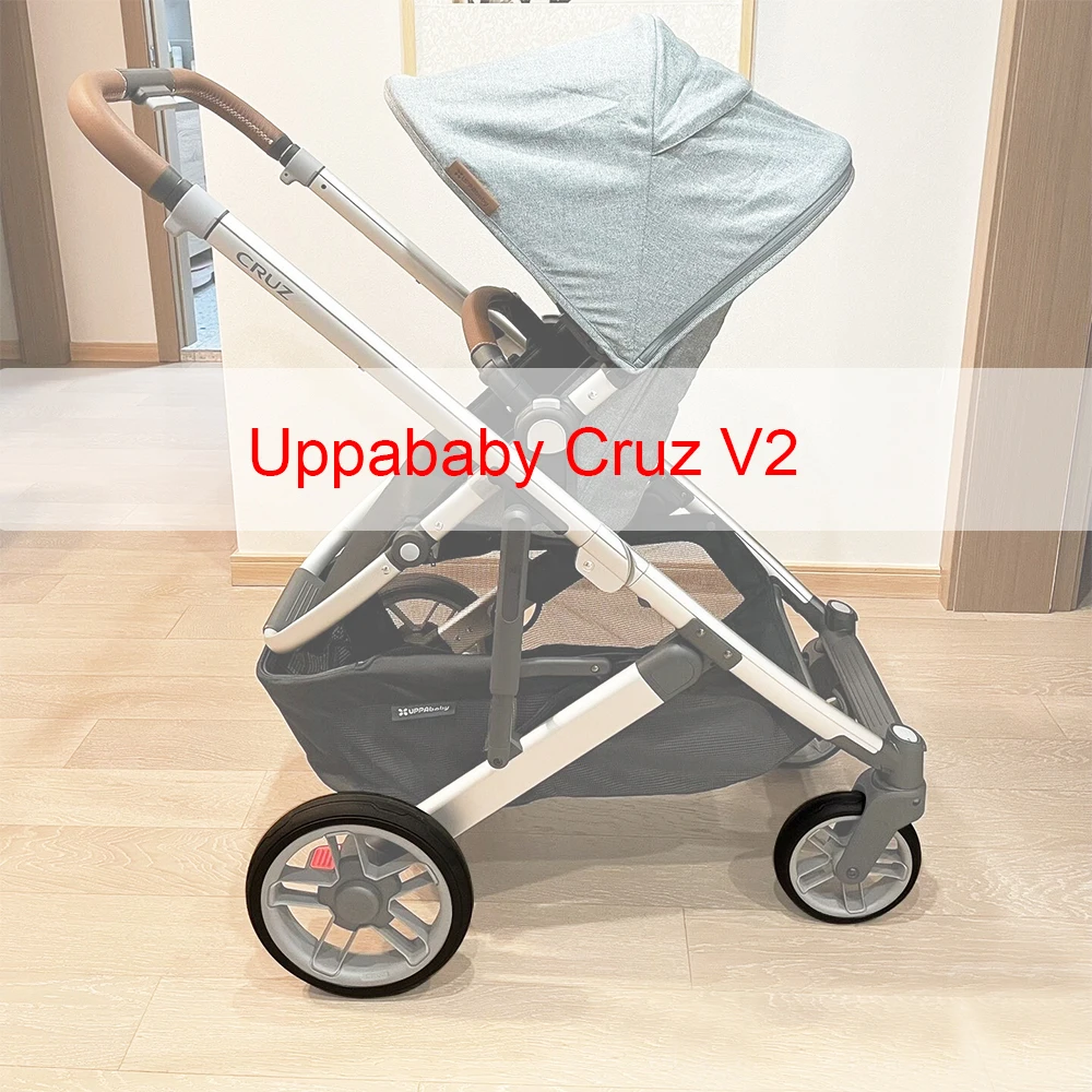 Neumático de rueda de cochecito cada uno para Uppababy Cruz V1/V2, cubierta de neumático delantero o trasero, accesorios de repuesto directo sin cámara de PU para bebé