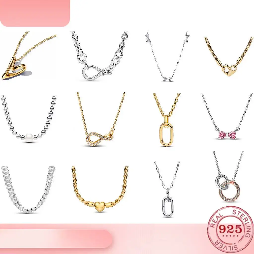 Elegante regalo para el Día de San Valentín, collar de circonita con lazo en forma de corazón de plata pura 925% para mujer, joyería fina, accesorios para fiesta de boda