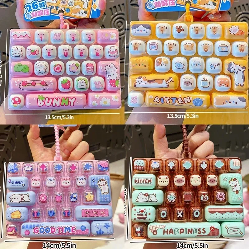 Keycap Clicker, Llavero con Keycap, Llavero Antiestrés, Regalos de Llaveros con Keycaps, Llavero con 26 Keycaps, Keycap Gigante, Regalos de Keycaps