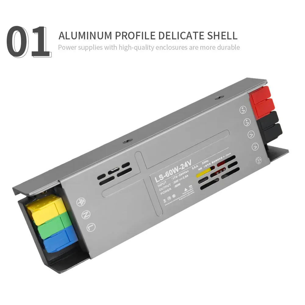 Transformadores de iluminación de fuente de alimentación LED 60W 100W 200W 300W 400W AC170-264V a DC12V/24V controlador adaptador para luces de tira Led