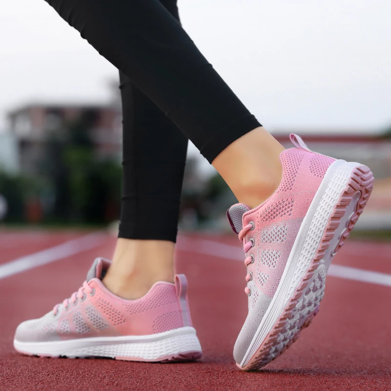 Zapatos deportivos para mujer, zapatillas de plataforma a la moda, zapatos planos para primavera y verano para mujer, zapatos informales de malla para correr y tenis