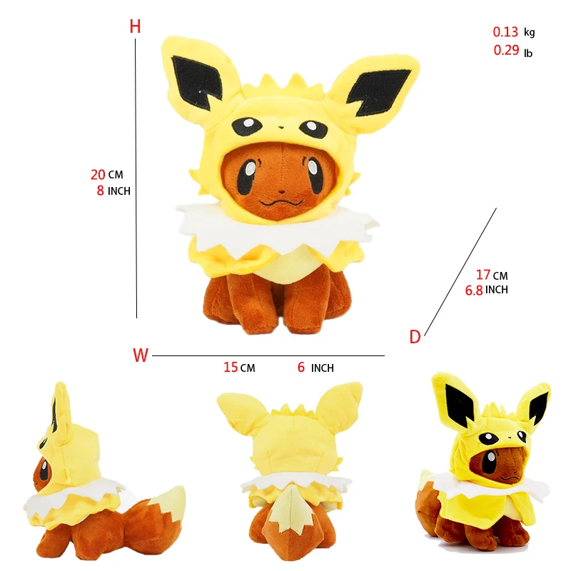 Eevee Cos Umbreon Espeon Jolteon Flareon Glaceon Vaporeon Sylveon Leafeon peluche suave dibujos animados colección All Star