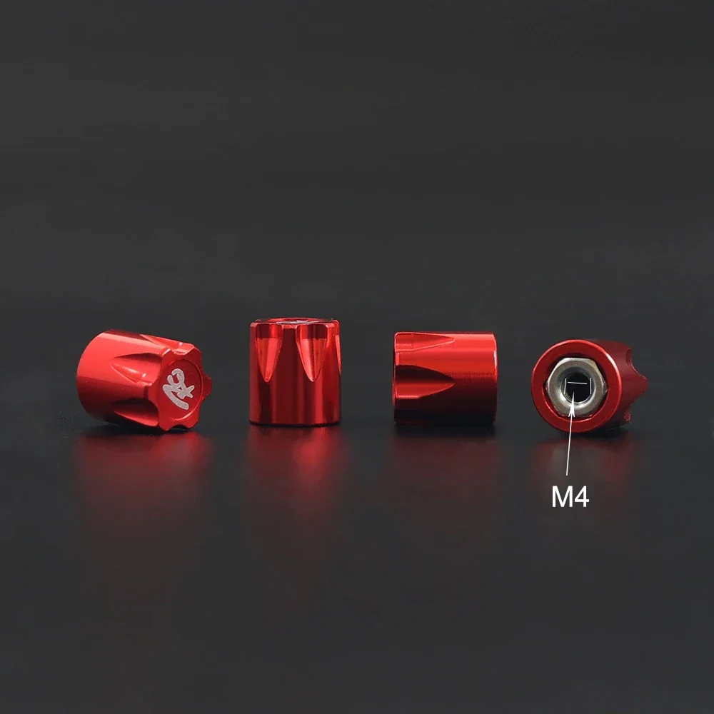 Tapa central de llanta de rueda de Metal, tapa antipolvo, tuerca M4, 4 Uds. Para 1/10 coche trepador de control remoto Axial SCX10 D90 TRX4 TF2 CC01 Capra Upgrade