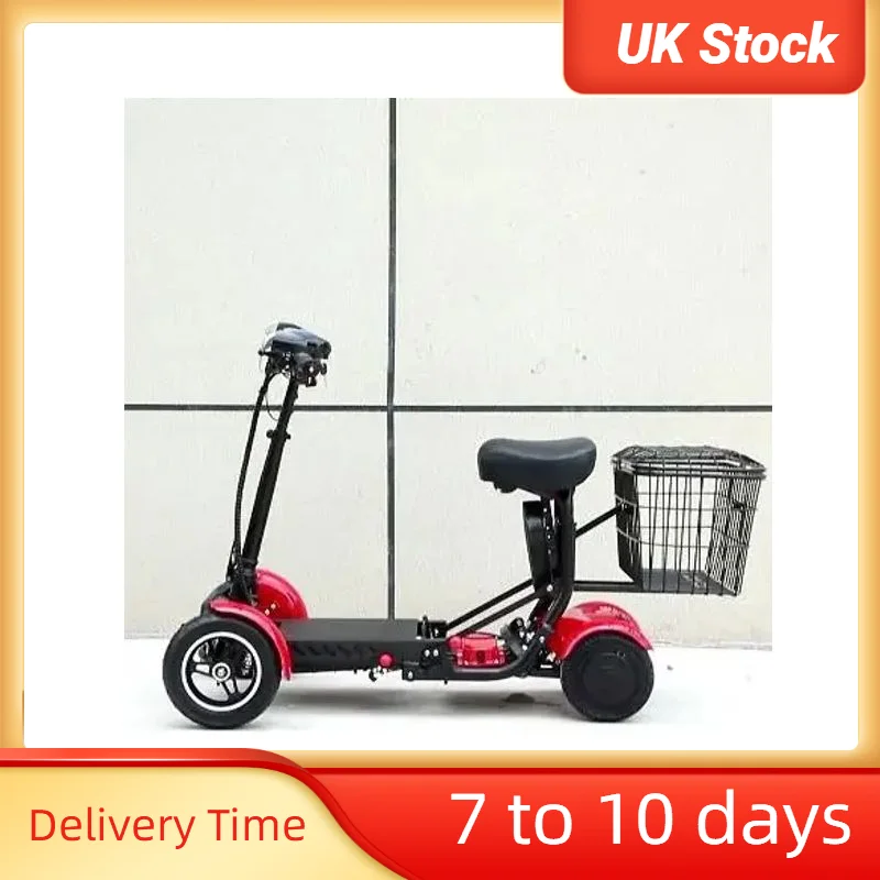Scooter Eléctrico para Adultos con Discapacidad, Doble Motor 500W36V, Scooter de Movilidad de 2 Plazas, 4 Ruedas, Plegable, Scooter Eléctrico para Padres e Hijos