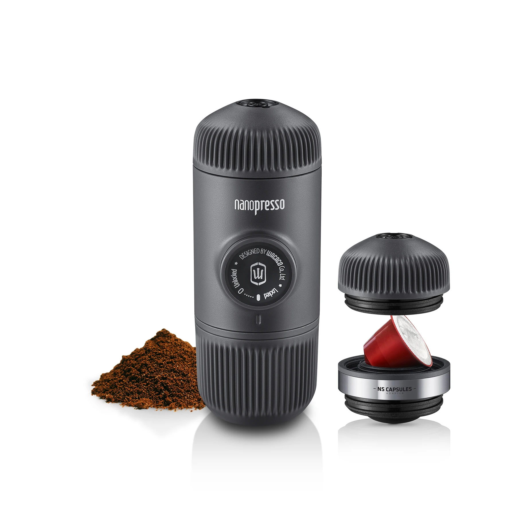 Cafetera exprés portátil Wacaco Nanopresso incluida con adaptador NS, cafetera compacta de viaje, bebidas de café en la marcha