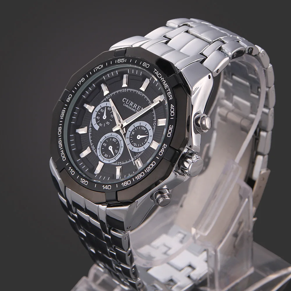 Relojes CURREN deportivos militares de marca de lujo para hombre, reloj de cuarzo de acero completo, reloj de negocios resistente al agua para hombre, reloj masculino
